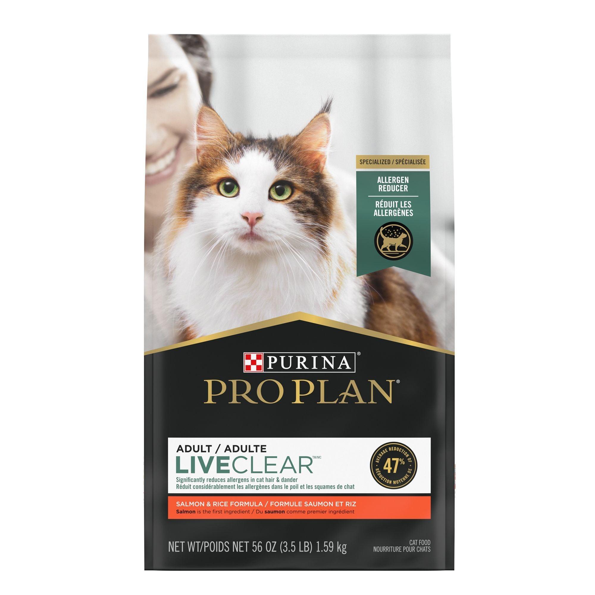 Purina Pro Plan Allergen Reducing High Protein Cat Food LIVECLEAR Salmon and Rice Formula - 3.18 Kg - Cat Food - Purina Pro Plan - PetMax Canada