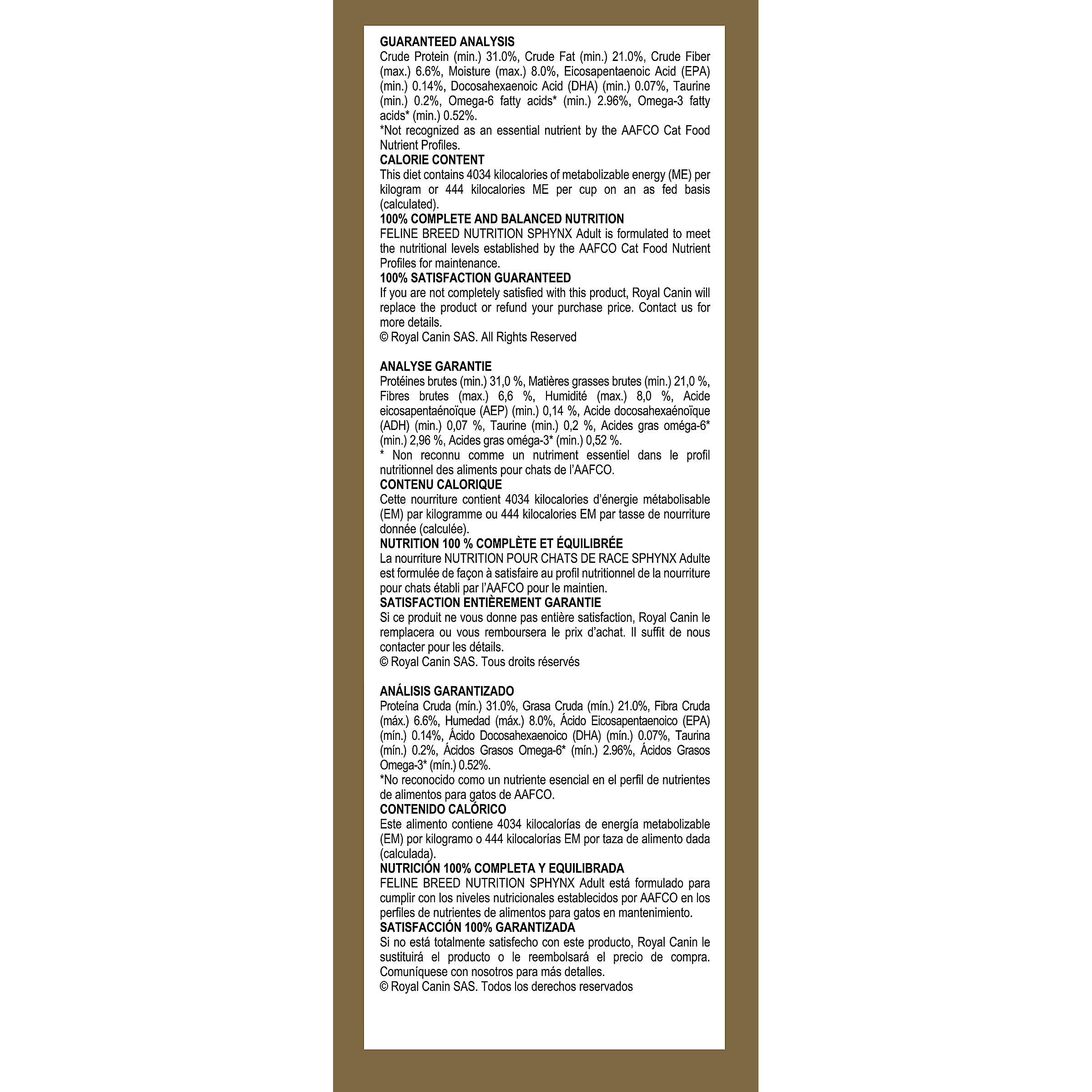 Royal Canin Feline Breed Nutrition Sphynx Adult Dry Cat Food - 3.2 Kg - Cat Food - Royal Canin - PetMax Canada