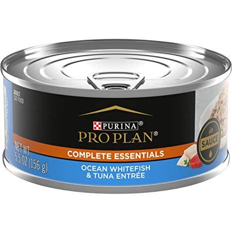 Purina Pro Plan Adult Complete Essentials Ocean Whitefish & Tuna Entrée in Sauce Wet Cat Food - 156g - Canned Cat Food - Purina Pro Plan - PetMax Canada