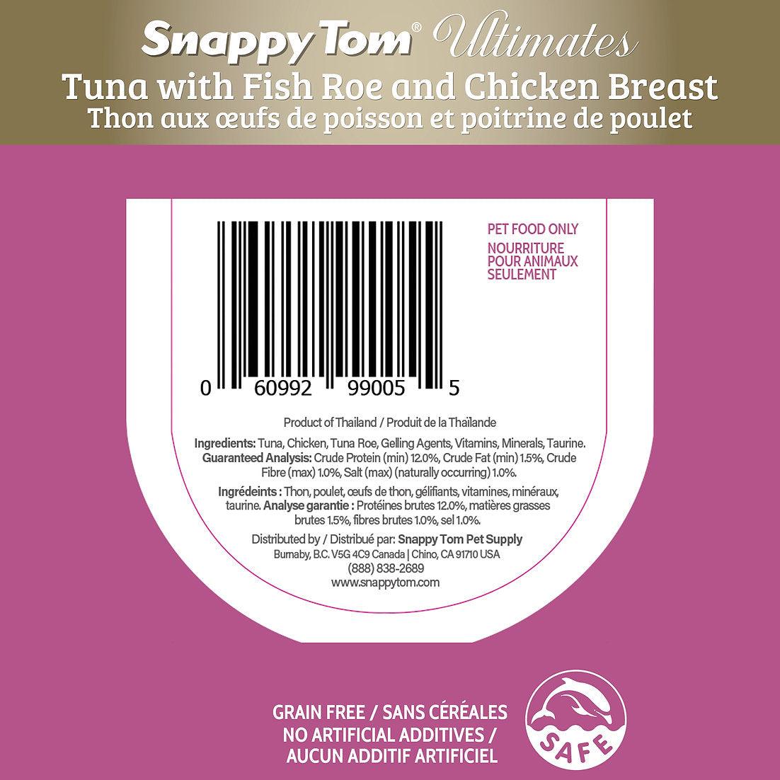 Snappy Tom Wet Cat Food Ultimates Tuna With Fish Roe Chicken Breast - 85g - Canned Cat Food - Snappy Tom - PetMax Canada