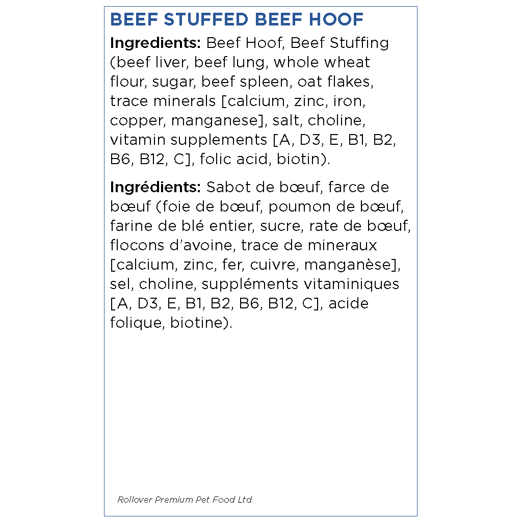 Rollover Stuffed Hoof Beef - Beef - Natural Chews - Rollover - PetMax Canada