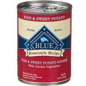 Blue Buffalo Homestyle Canned Dog Food Fish & Sweet Potato  Canned Dog Food  | PetMax Canada