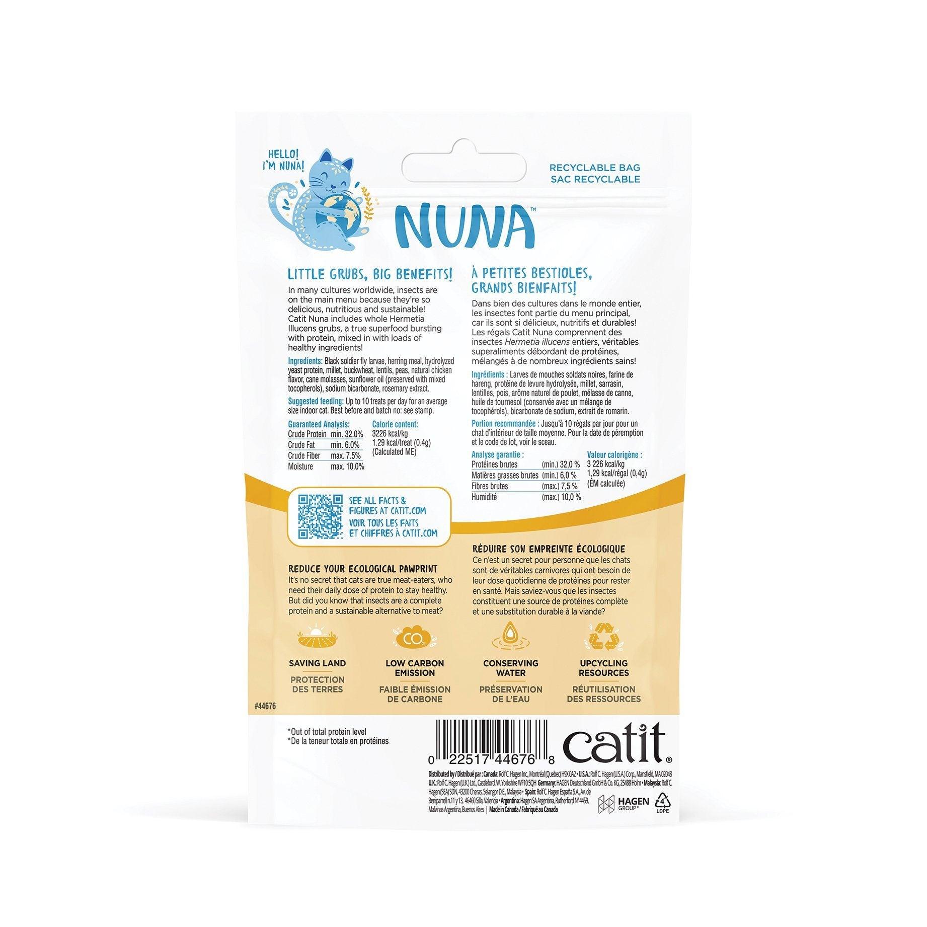 Catit Nuna Cat Treat Insect Protien & Herring - 60g - Cat Treats - Catit - PetMax Canada