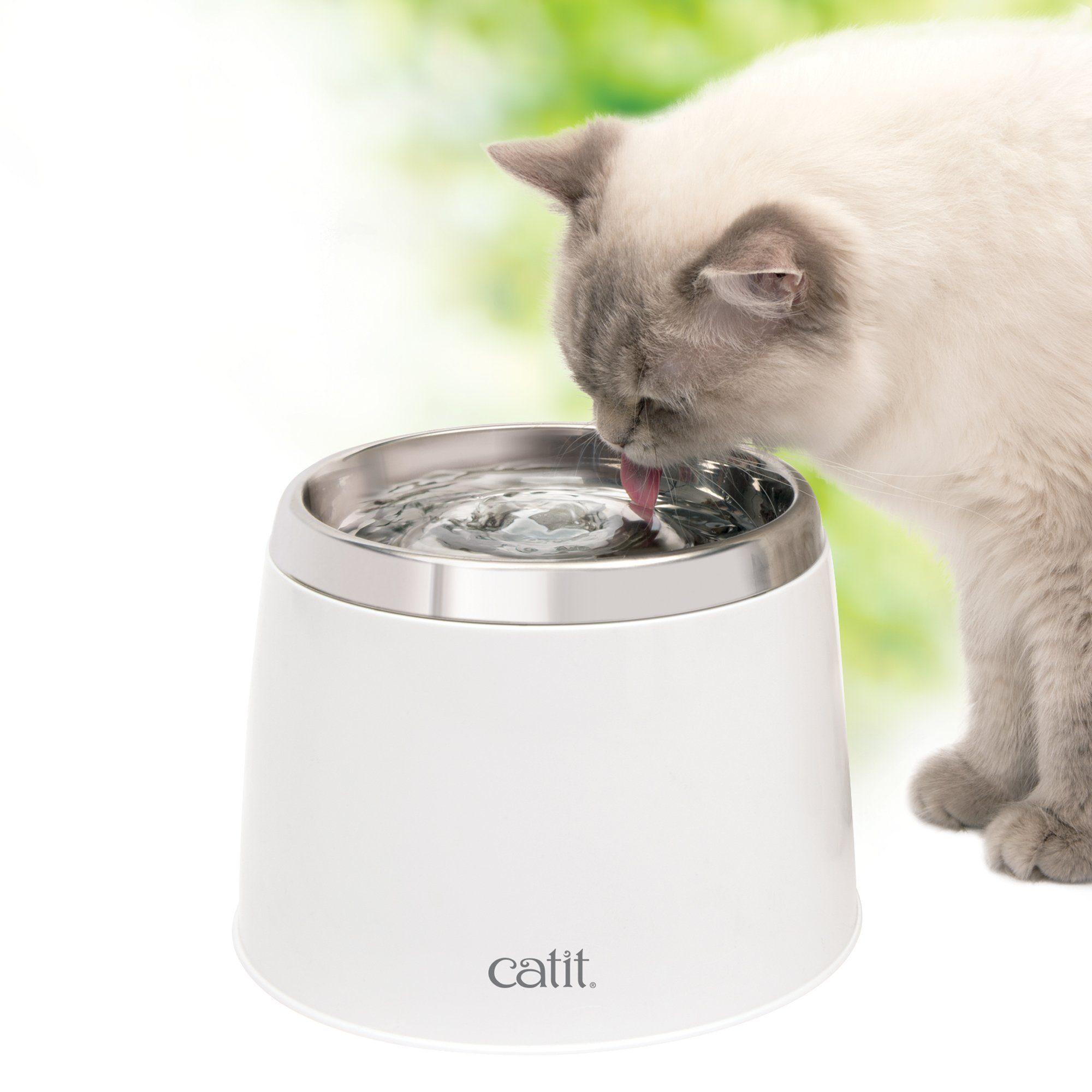 Catit Stainless Steel Top Drinking Fountain - 2L - Cat Dishes - Catit - PetMax Canada
