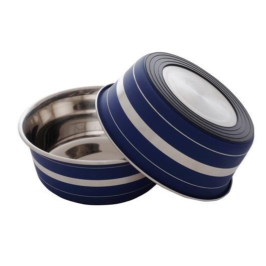 DogIt Stainless Steel Non-Skid Bowl Stripe - 560 mL - Stainless Steel - Dogit - PetMax Canada