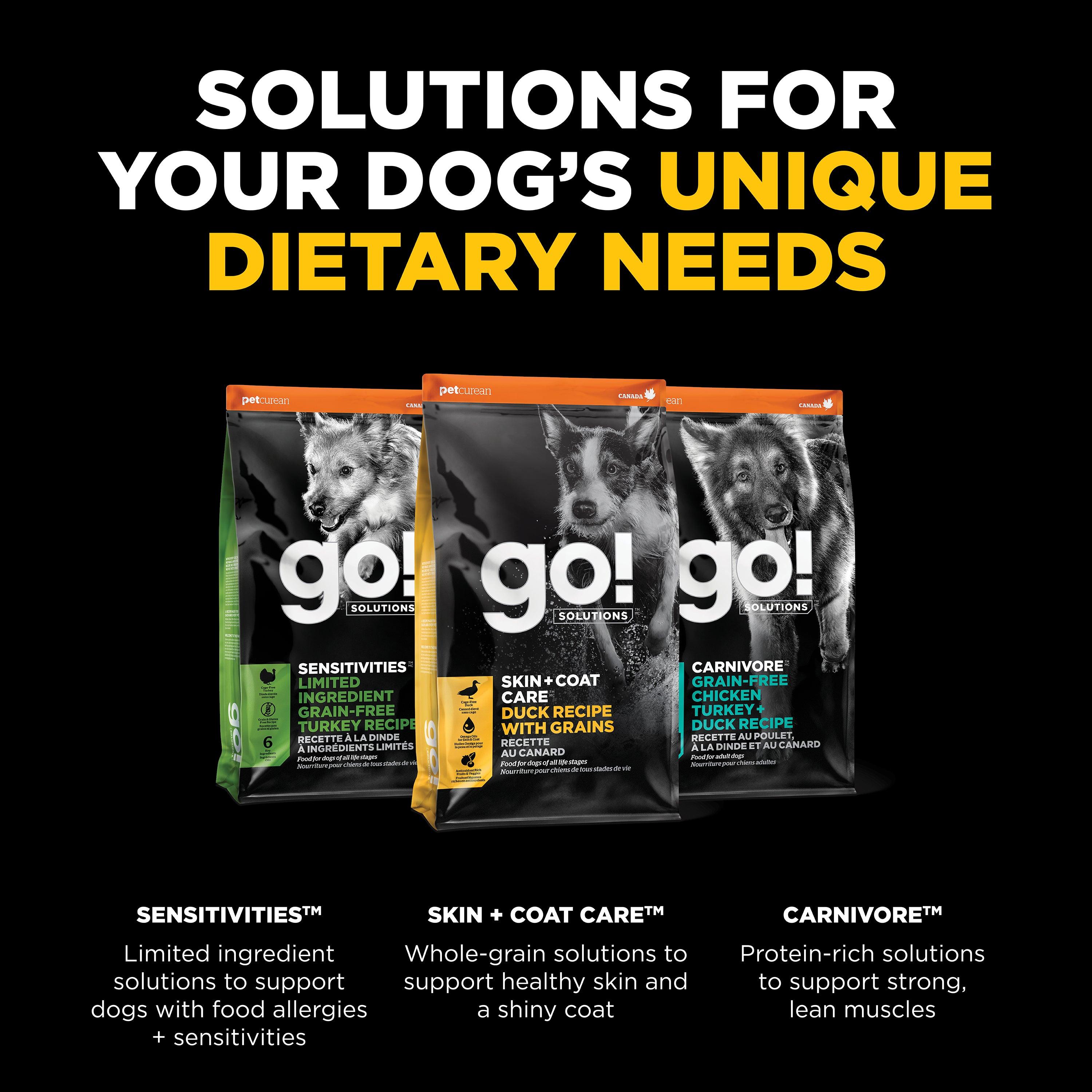 GO! SKIN + COAT CARE Duck Recipe With Grains for dogs - 10 Kg - Dog Food - Go! - PetMax Canada