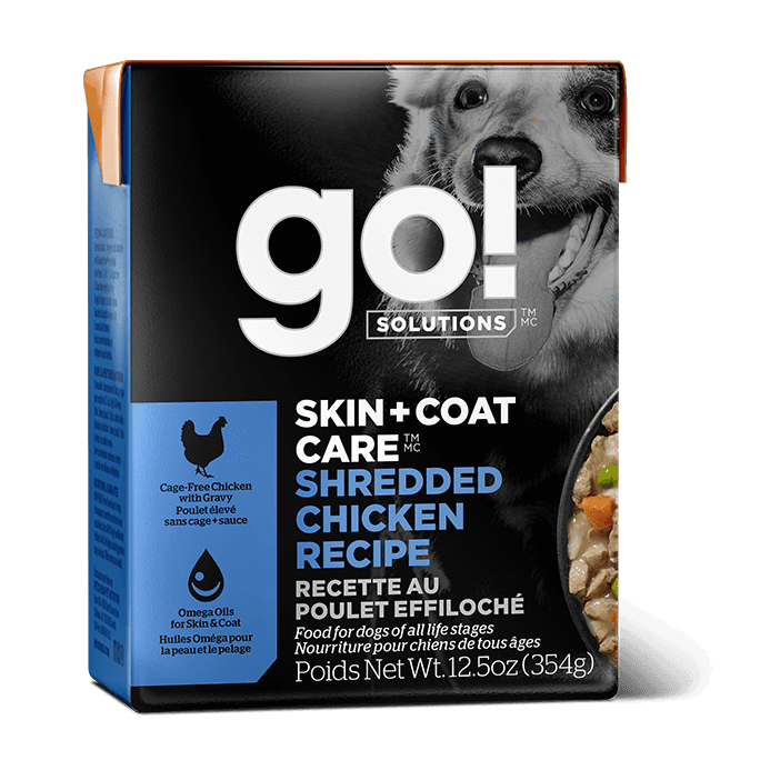 GO! SKIN + COAT CARE Shredded Chicken Recipe for dogs - 354g - Canned Dog Food - Go! - PetMax Canada