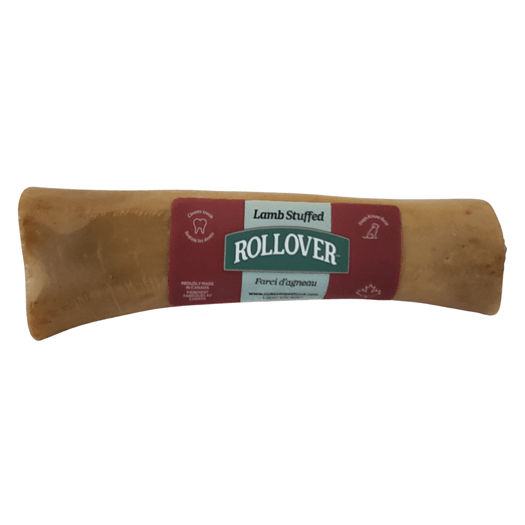 Rollover Stuffed Dog Bone Lamb - Large - Natural Chews - Rollover - PetMax Canada