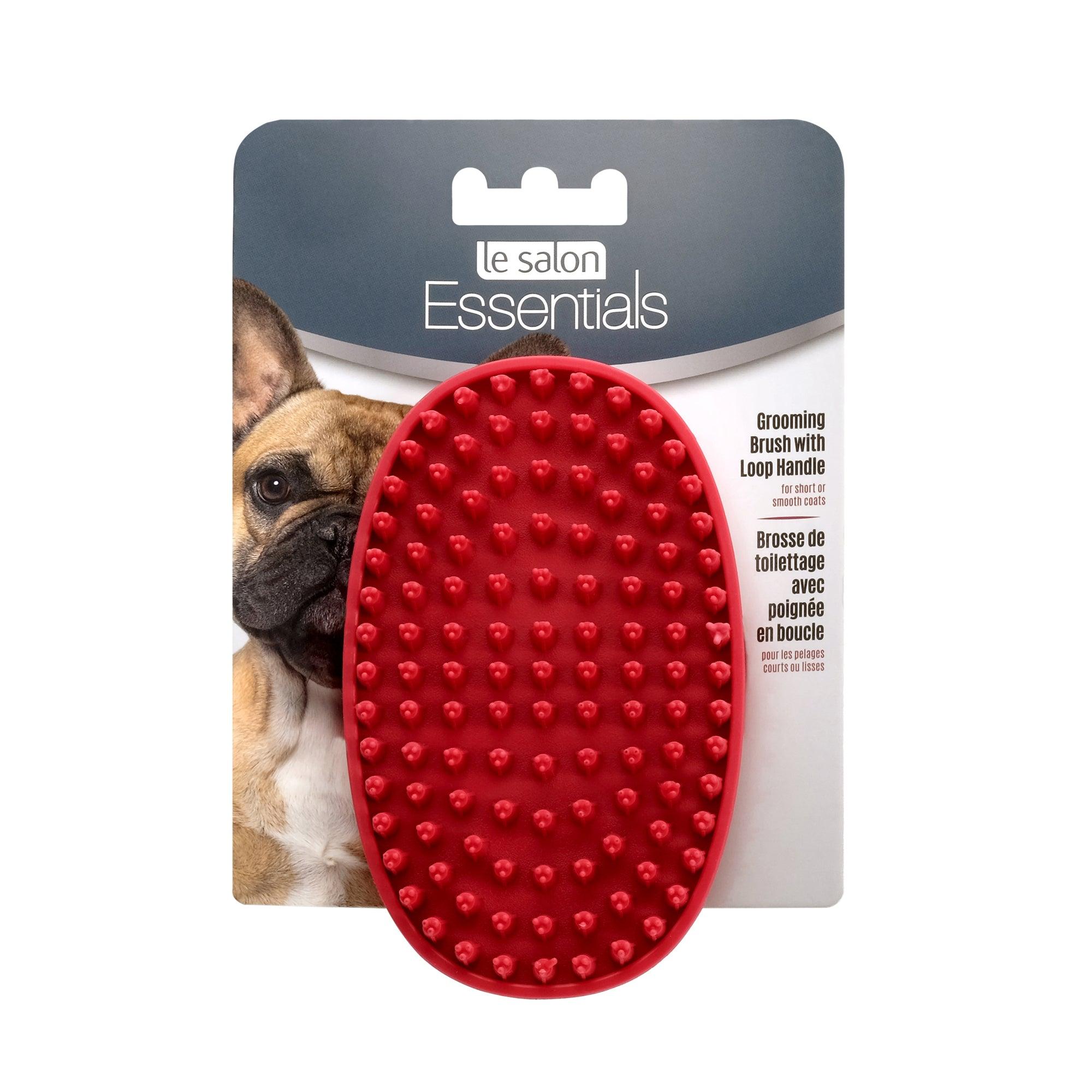 Le Salon Essentials Rubber Grooming Handle Brush For Dogs - Brush - Grooming - Le Salon - PetMax Canada