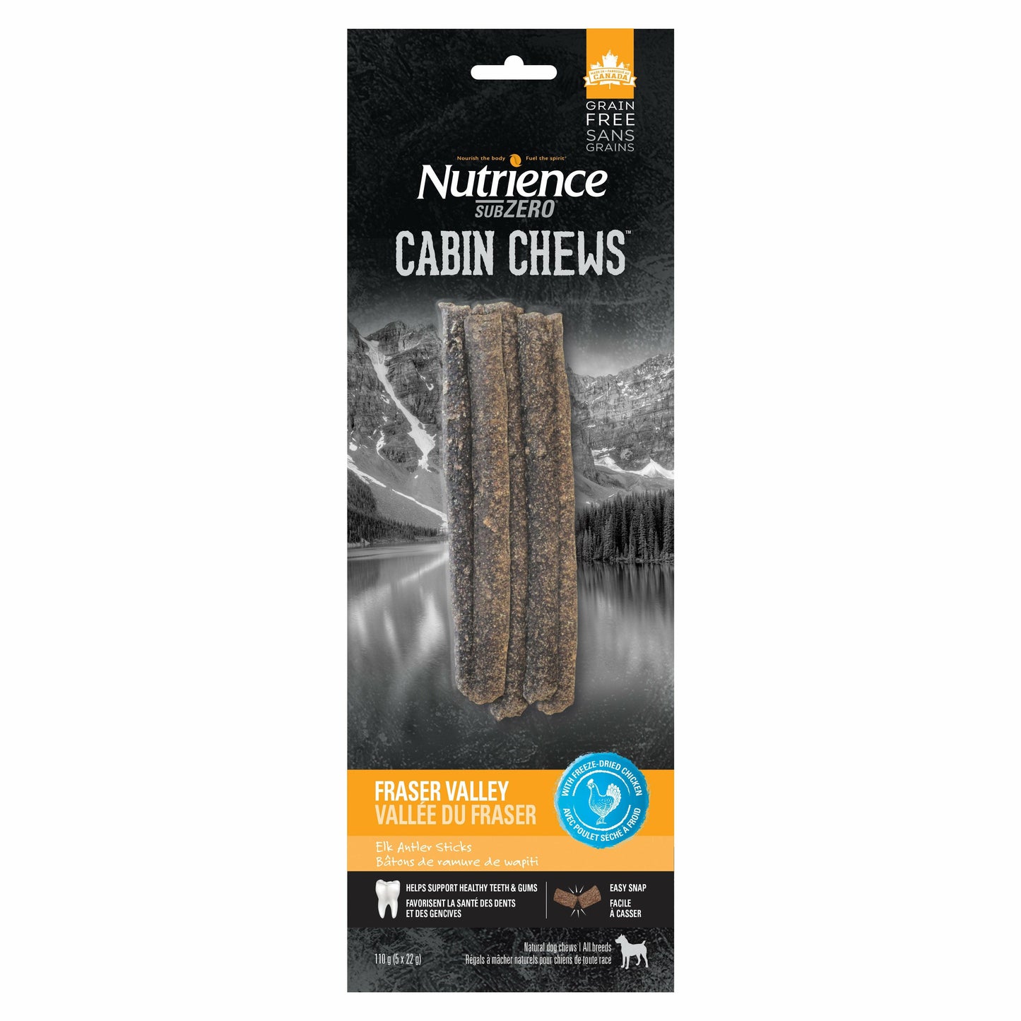 Nutrience Subzero Cabin Chews Fraser Valley Elk Antler Sticks Antlers | PetMax Canada