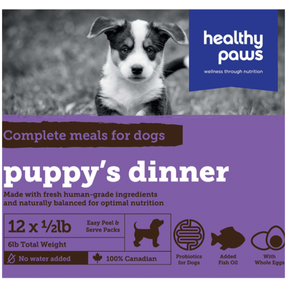 Healthy Paws Raw Dog Food Complete Dinner Puppy Recipe Raw Dog Food | PetMax Canada
