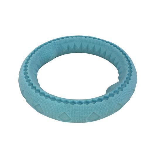 Totally Pooched Chew N Tug Rubber Ring Teal - 6.5" - Dog Toys - Messy Mutt - PetMax Canada