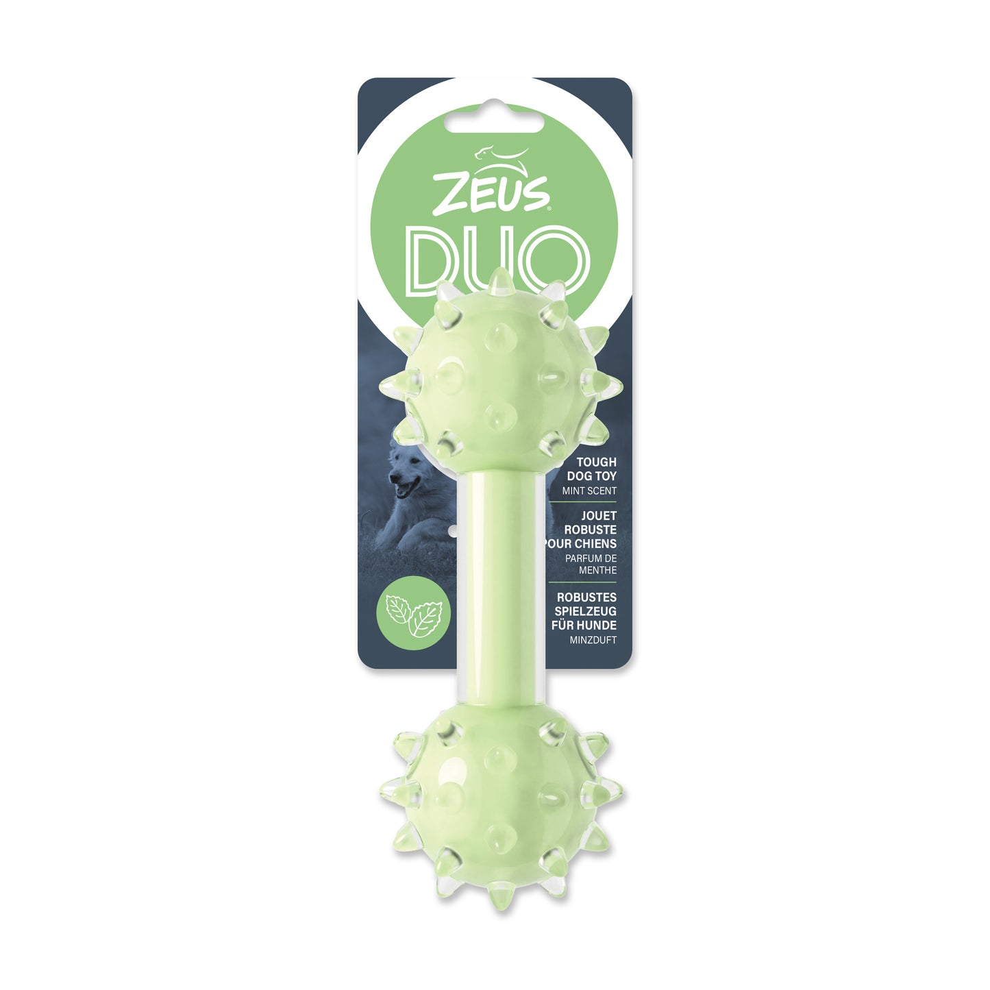 Zeus Duo Dog Toy Spike Dumbbell Mint Scent Green Dog Toys | PetMax Canada