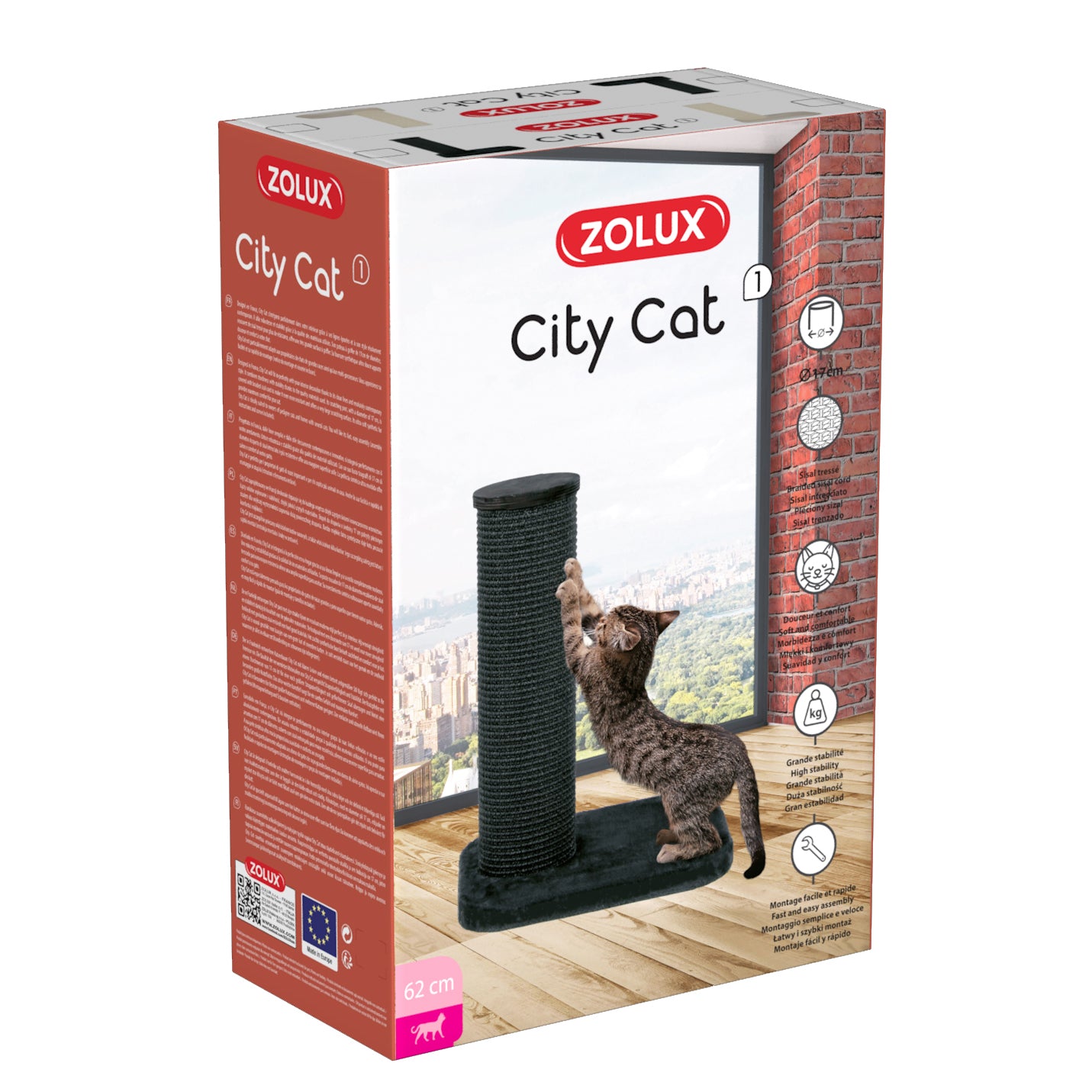Zolux City Cat 1 Cat Scratching Post Grey Cat Scratching Posts | PetMax Canada