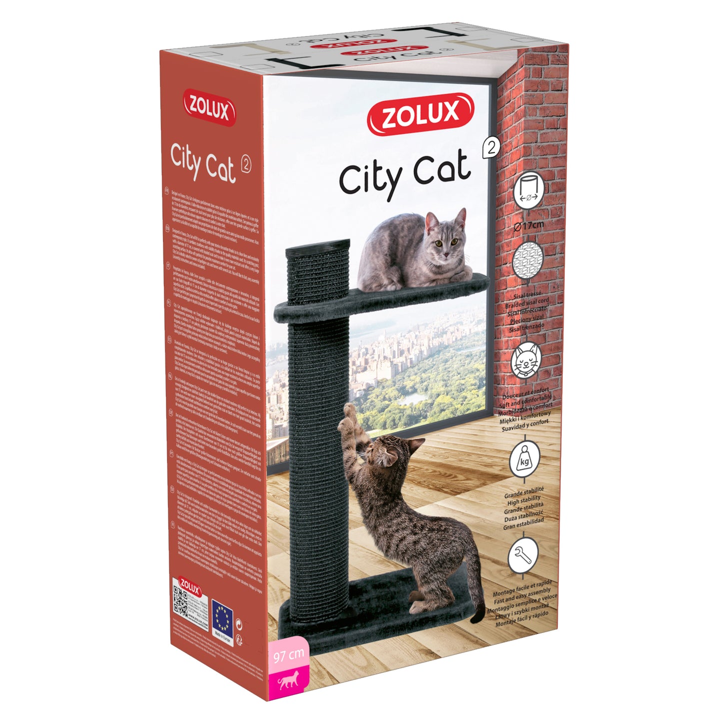 Zolux City Cat 2 Cat Scratching Post Grey Cat Scratching Posts | PetMax Canada