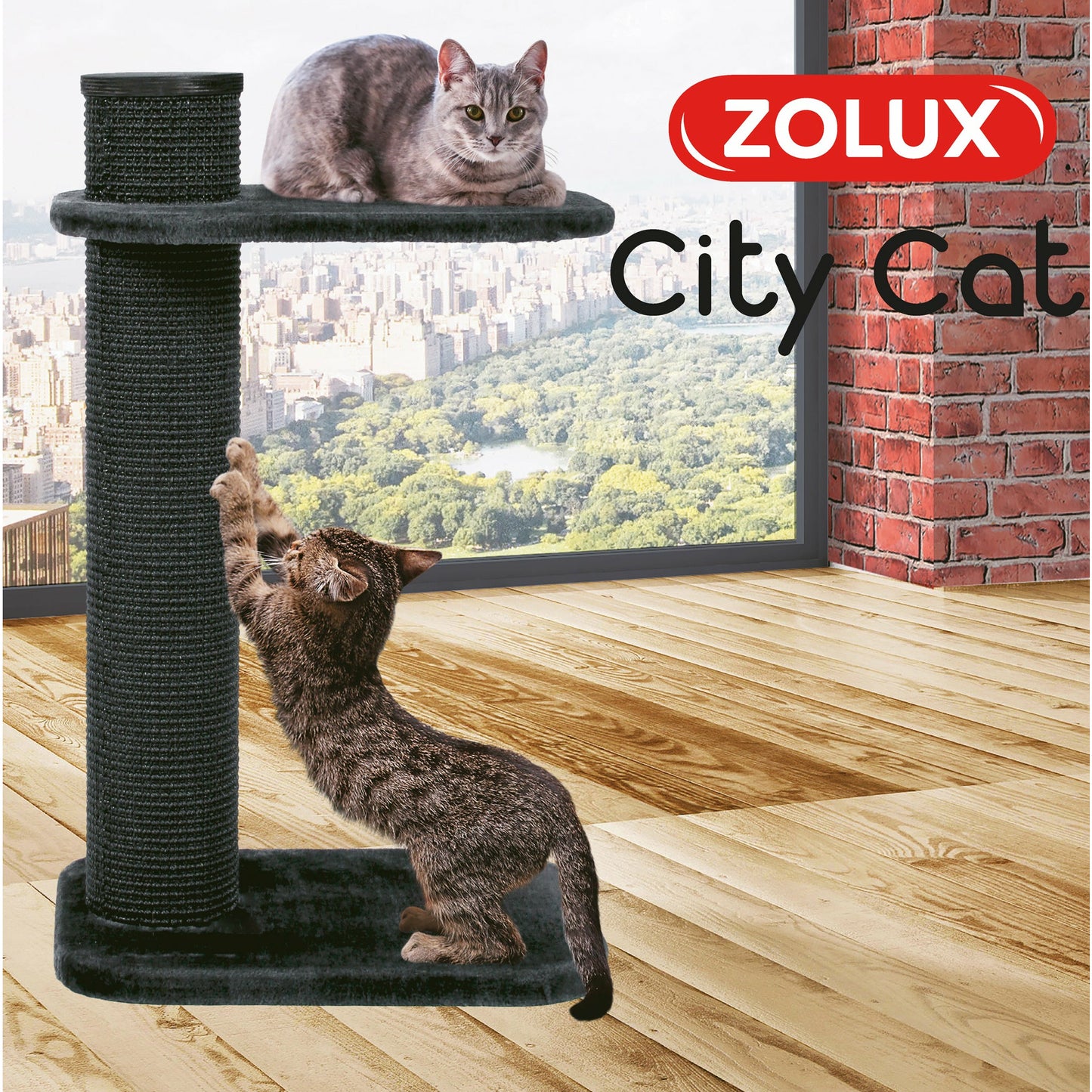 Zolux City Cat 2 Cat Scratching Post Grey Cat Scratching Posts | PetMax Canada