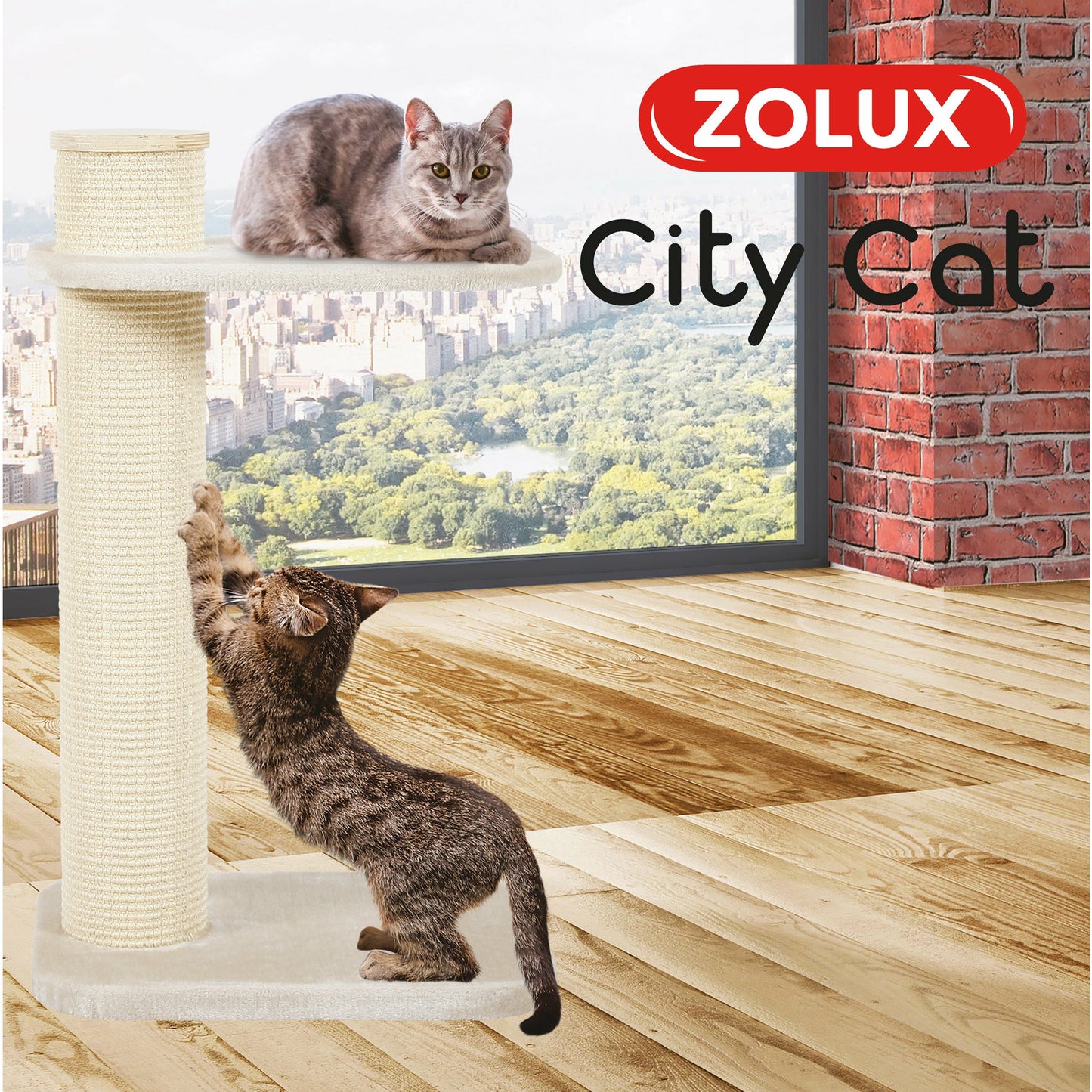 Zolux City Cat 2 Cat Scratching Post Beige Cat Scratching Posts | PetMax Canada