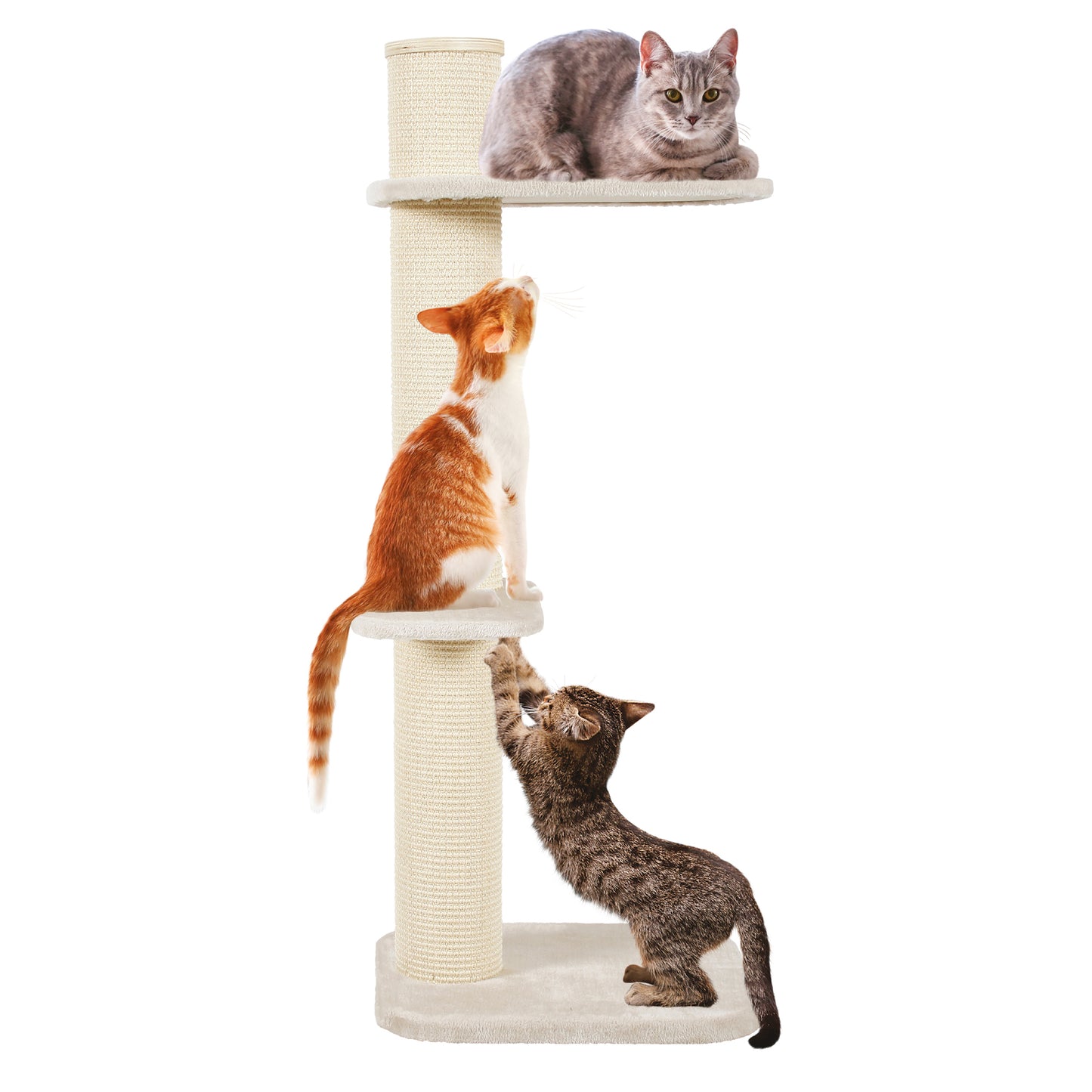 Zolux City Cat 3 Cat Scratching Post With 2 Platforms Beige Cat Scratching Posts | PetMax Canada