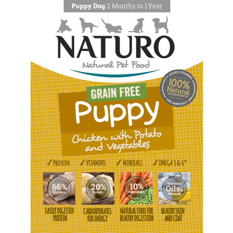 Naturo Canine Puppy Grain Free Chicken & Potato with Vegetables - 150g - Canned Dog Food - Naturo - PetMax Canada