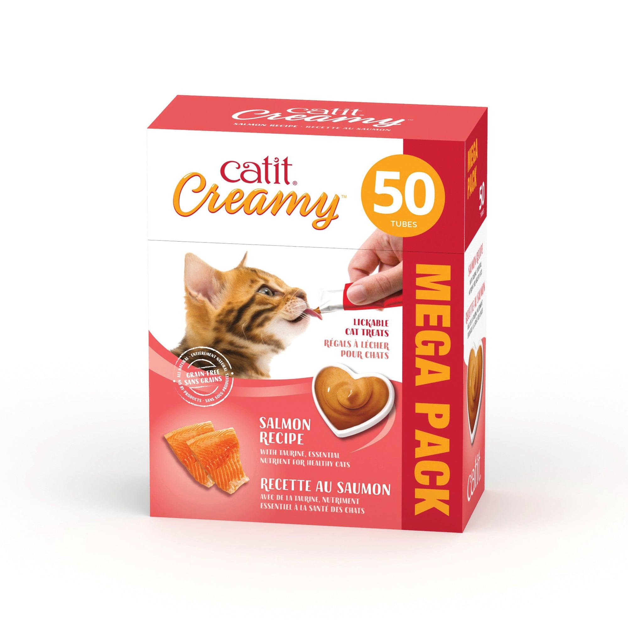 CatIt Creamy Lickable Treats Salmon - 50 Pack - Cat Treats - Catit - PetMax Canada