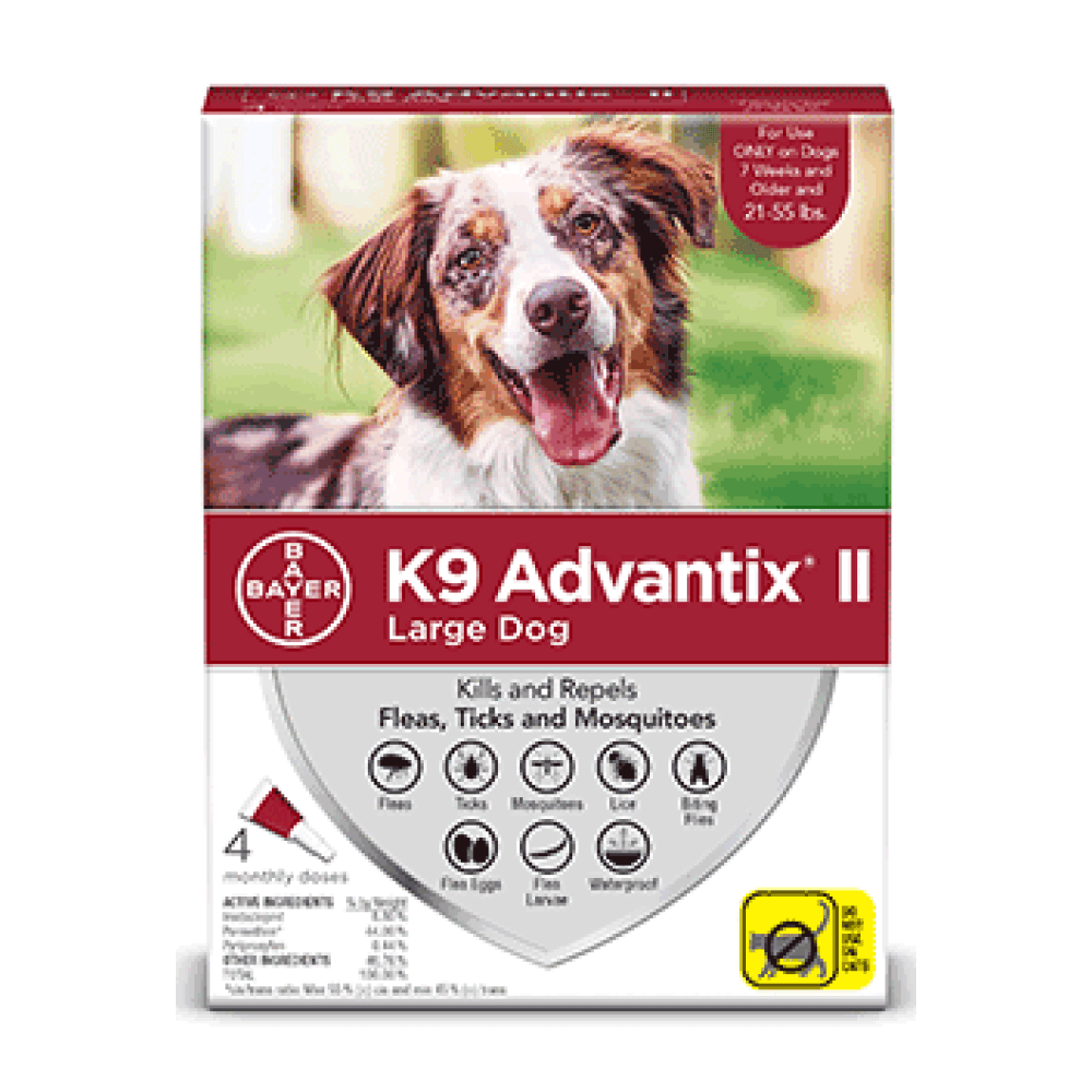 K9 Advantix II Large Dogs - 11Kg - 25Kg / 4 Pack - Flea & Tick Topical Applications - Advantage - PetMax Canada