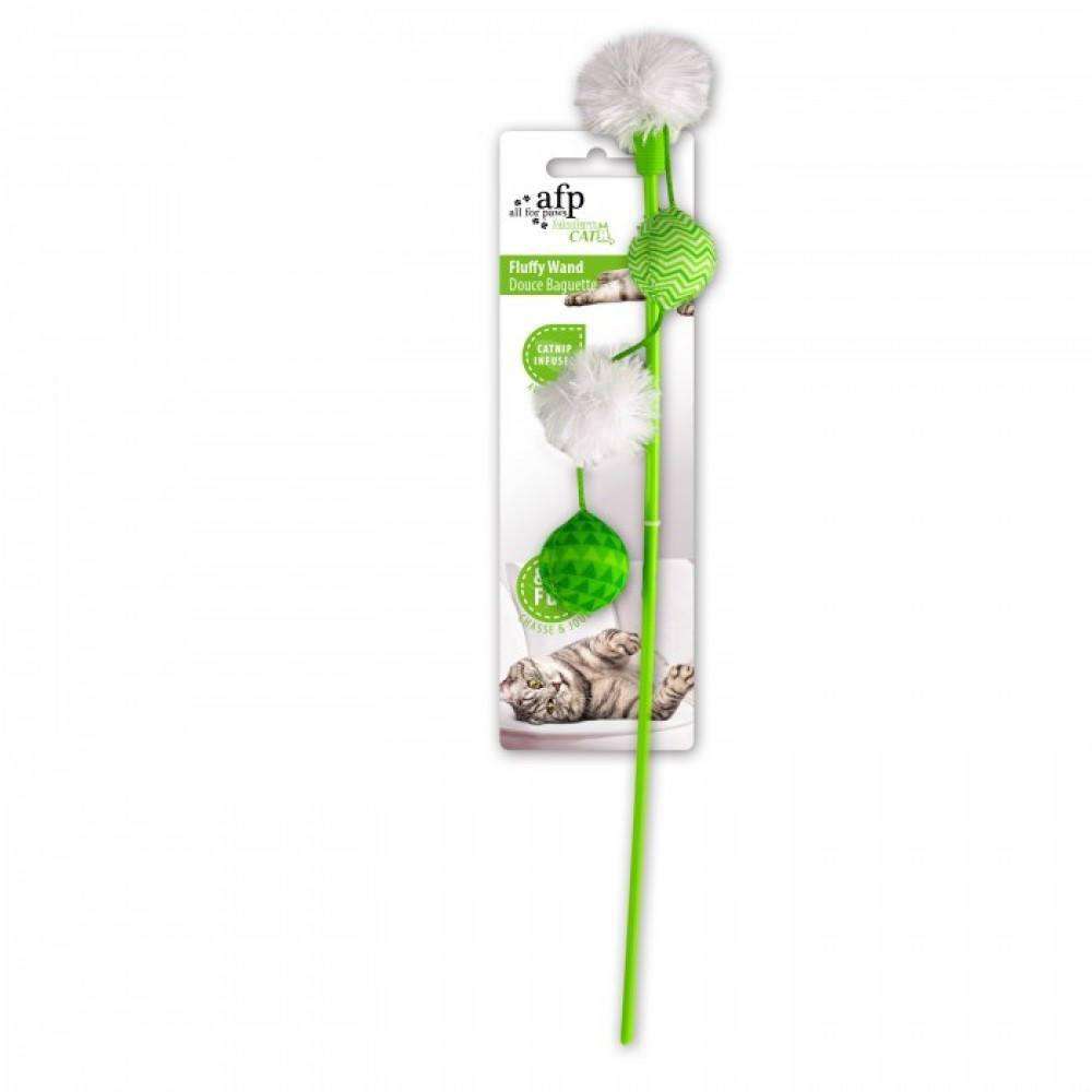 All For Paws Cat Toy Fluffy Wand Green Cat Toys Green | PetMax Canada