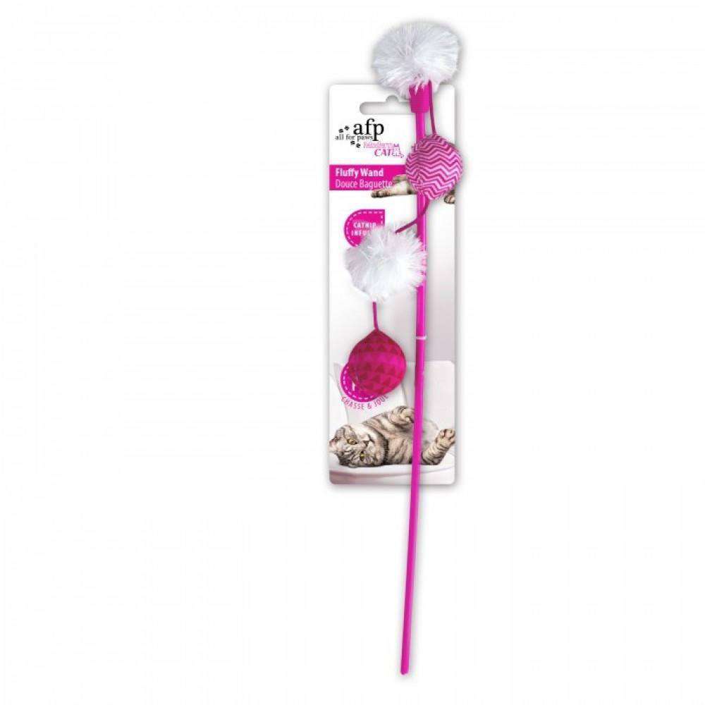 All For Paws Cat Toy Fluffy Wand Pink Cat Toys Pink | PetMax Canada