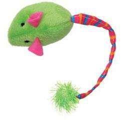 Furry Frolics Cat Toy Catnip Plush Mouse Green – PetMax