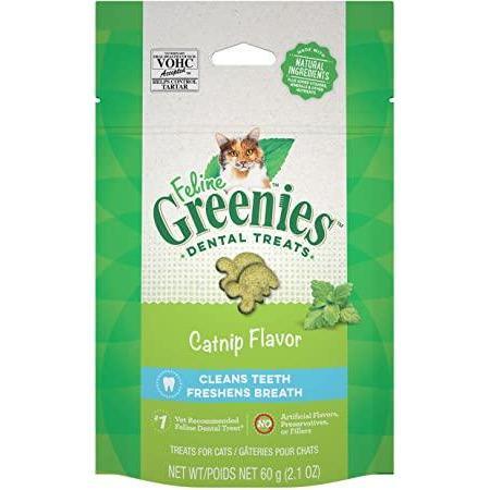 Greenies Feline Natural Dental Care Cat Treats Catnip Flavour - 60g - Cat Treats - Greenies - PetMax Canada