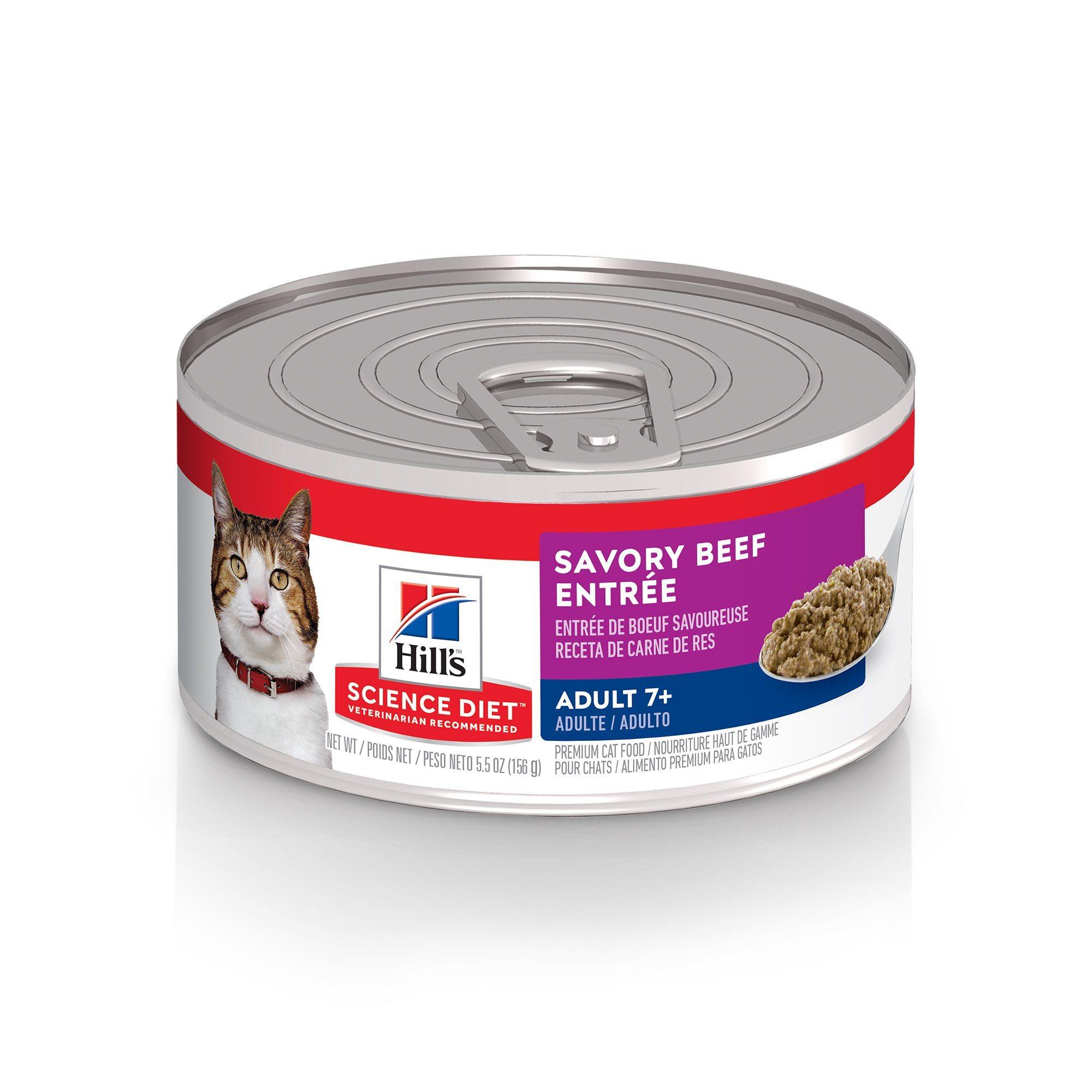 Hill's Science Diet Adult 7+ Savory Beef Canned Cat Food - 156g - Canned Cat Food - Hill's Science Diet - PetMax Canada