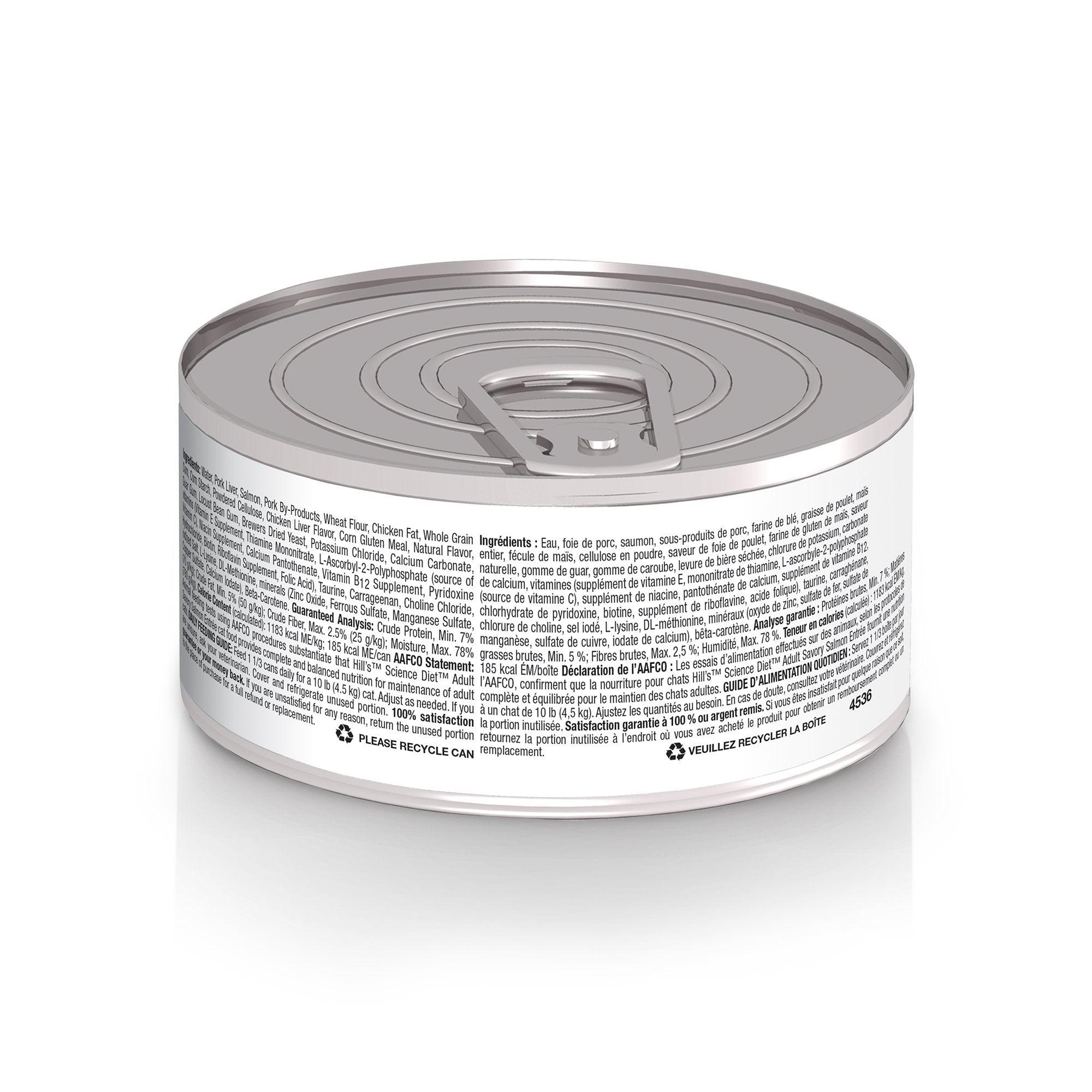 Hill's Science Diet Canned Cat Food Adult Savory Salmon Entrée - 156g - Canned Cat Food - Hill's Science Diet - PetMax Canada