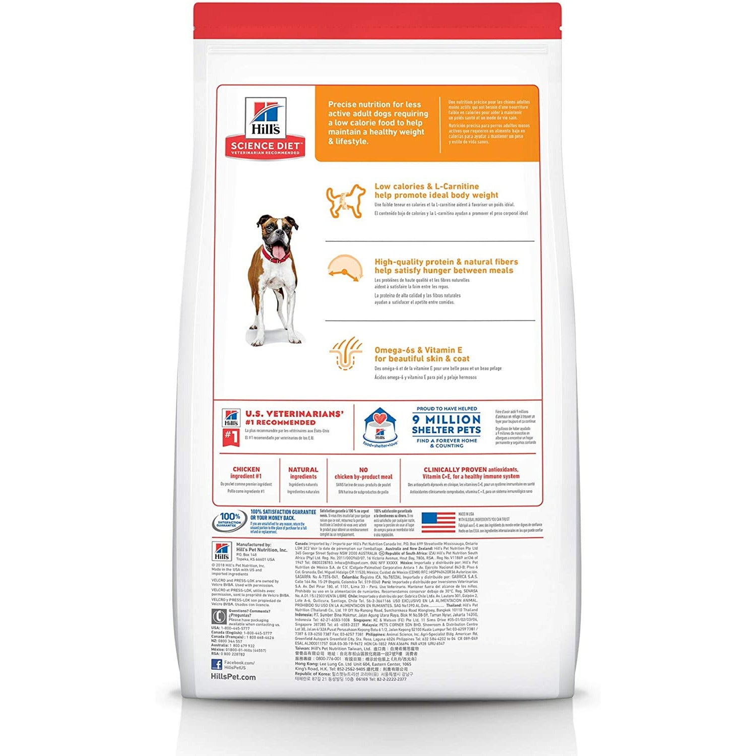 Hill's Science Diet Adult Light with Chicken Meal & Barley Dry Dog Food for Healthy Weight Management  Dog Food  | PetMax Canada