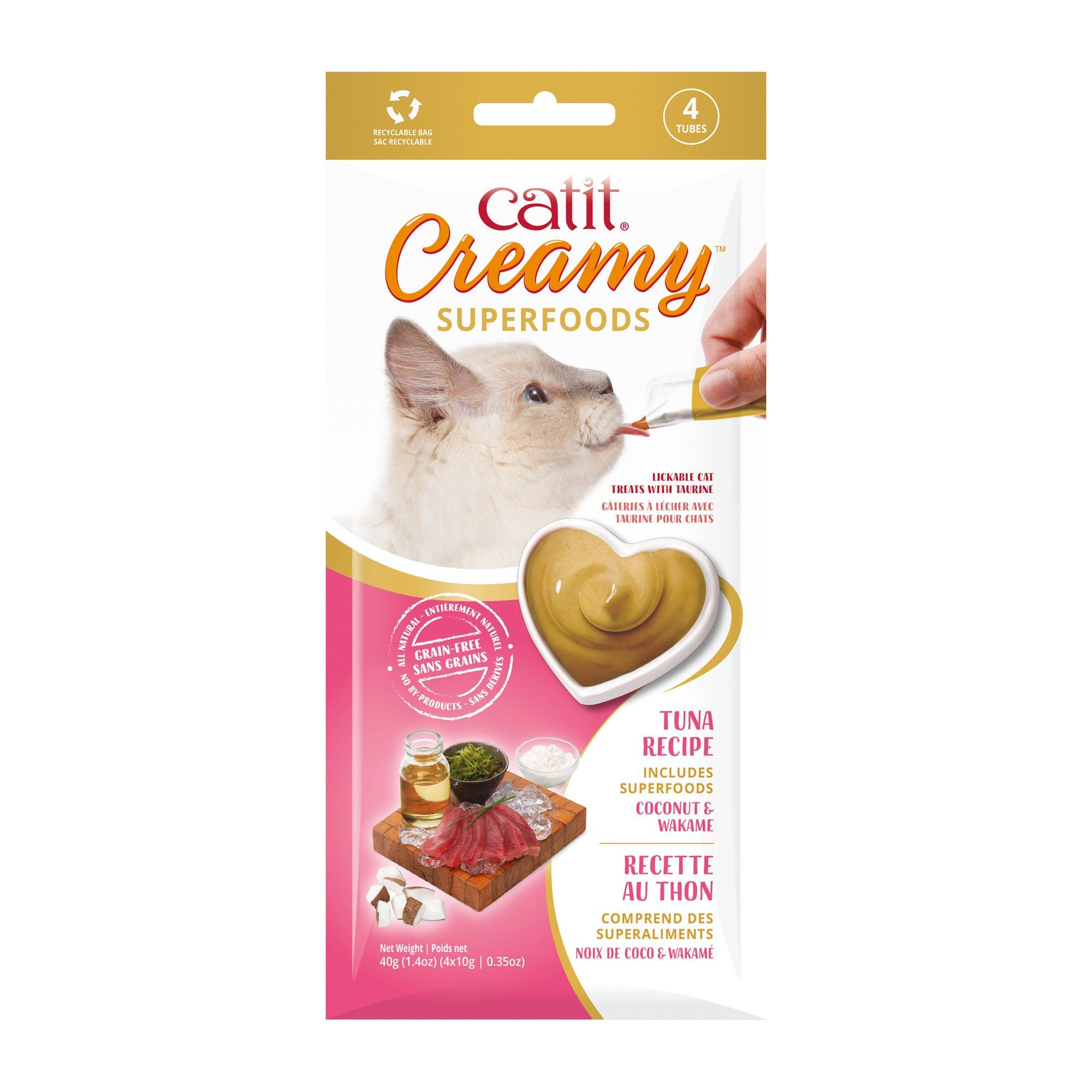 Catit Creamy Superfood Treats Tuna with Coconut & Wakame - 4 x 10g - Cat Treats - Catit - PetMax Canada