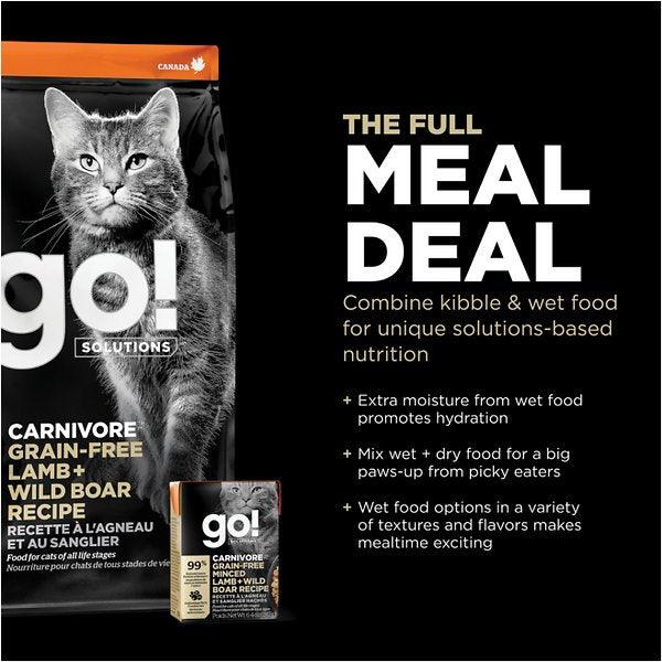 Go! Cat Food Carnivore Grain Free Tetra Pak Lamb & Boar - 182g - Canned Cat Food - Go! - PetMax Canada