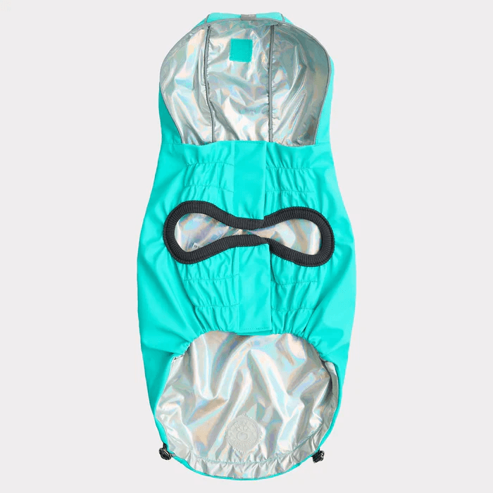 GF Pet Reversible Raincoat Neon Aqua For Dogs - X-Small - Coats - GF Pet - PetMax Canada