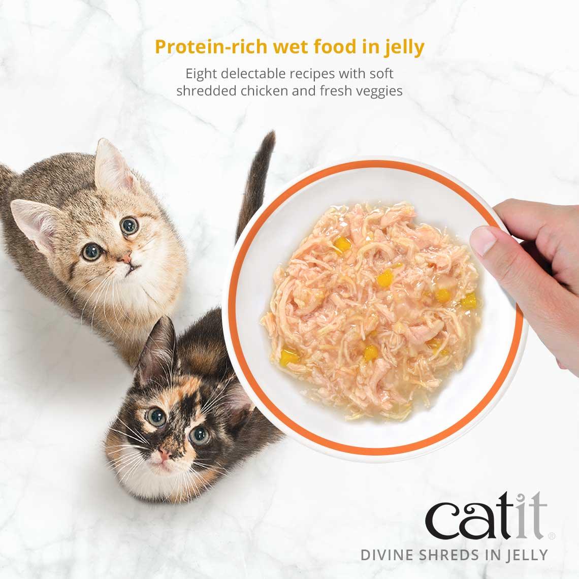 Catit Divine Shreds Chicken In Jelly Multipack - 12 x 85g - Canned Cat Food - Catit - PetMax Canada