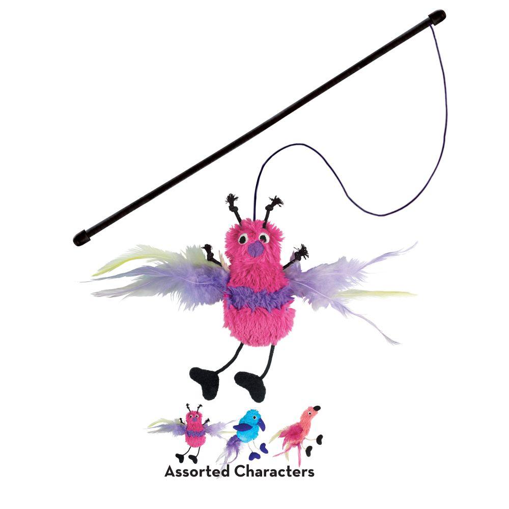 Kong Cat Toy Feather Teaser Assorted Characters - Feather Teaser - Cat Toys - Kong - PetMax Canada