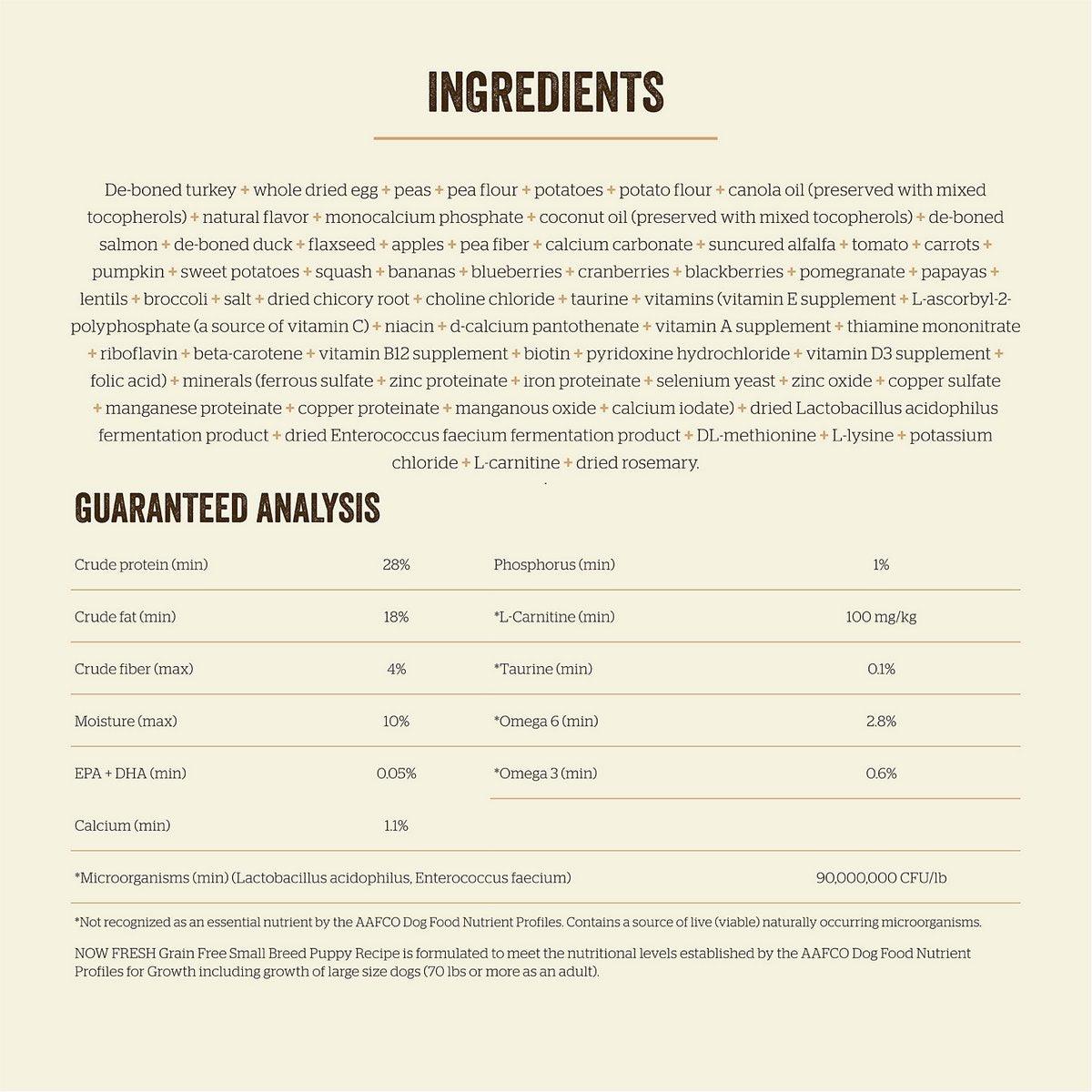 Now Fresh Grain Free Small Breed Puppy Food - 1.59 Kg - Dog Food - Now Fresh - PetMax Canada