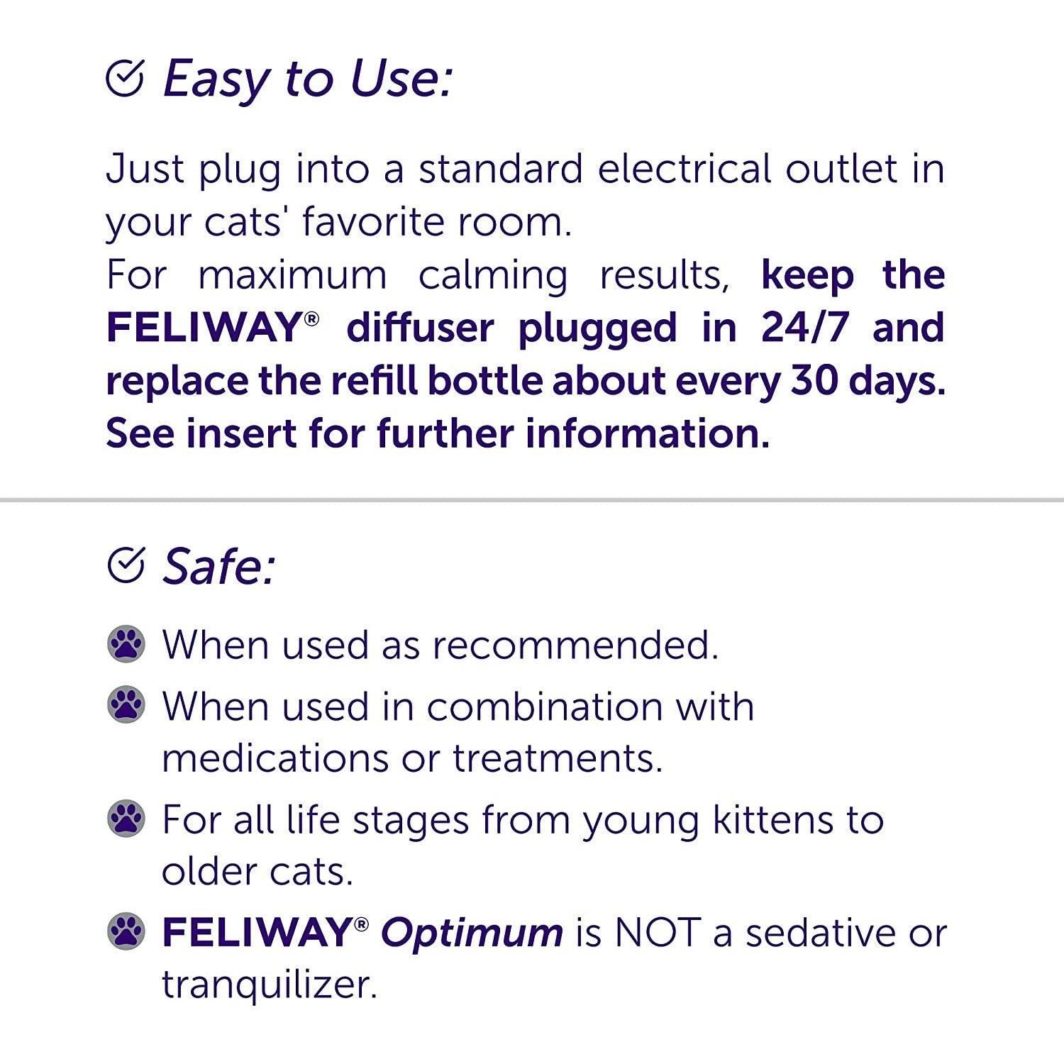 FELIWAY Optimum Cat, Enhanced Calming Pheromone Diffuser, 30 Day Starter Kit - Default Title - Cat Health Care - Feliway - PetMax Canada
