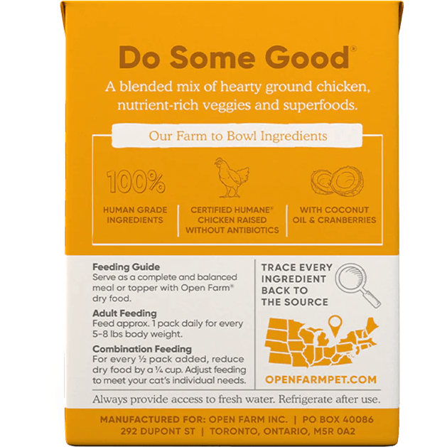 Open Farm Wet Cat Food Harvest Chicken Rustic Blend - 156g - Canned Cat Food - Open Farm - PetMax Canada