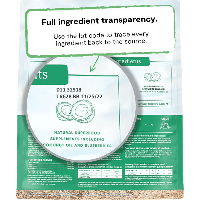 Open Farm Dog Food Homestead Turkey Freeze Dried Raw - 99g - Dog Food - Open Farm - PetMax Canada