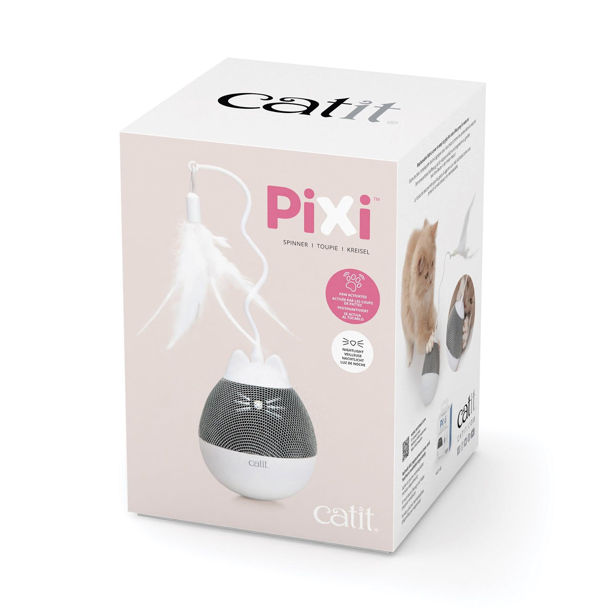 Catit Pixi Spinner Electronic Cat Toy White & Grey - Default Title - Cat Toys - Catit - PetMax Canada