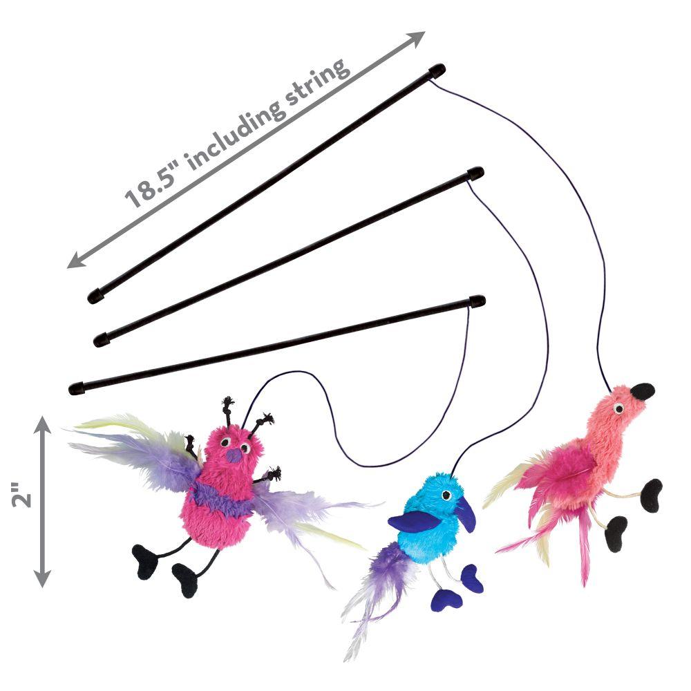 Kong Cat Toy Feather Teaser Assorted Characters - Feather Teaser - Cat Toys - Kong - PetMax Canada