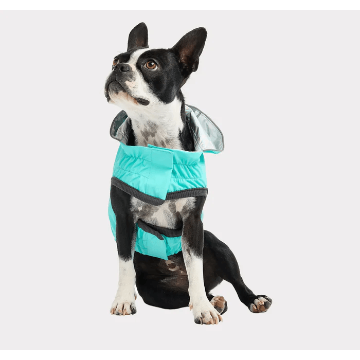 GF Pet Reversible Raincoat Neon Aqua For Dogs - X-Small - Coats - GF Pet - PetMax Canada