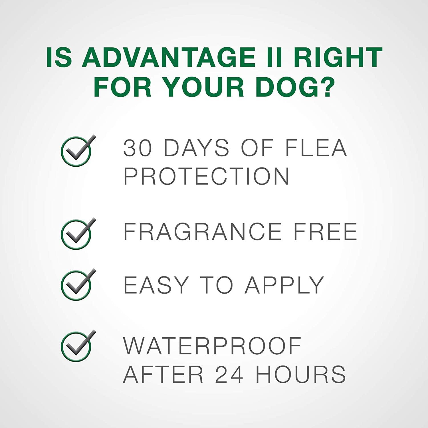 Advantage II For Medium Dogs - 4.6Kg - 11Kg / 4 Pack - Flea & Tick Topical Applications - Advantage - PetMax Canada