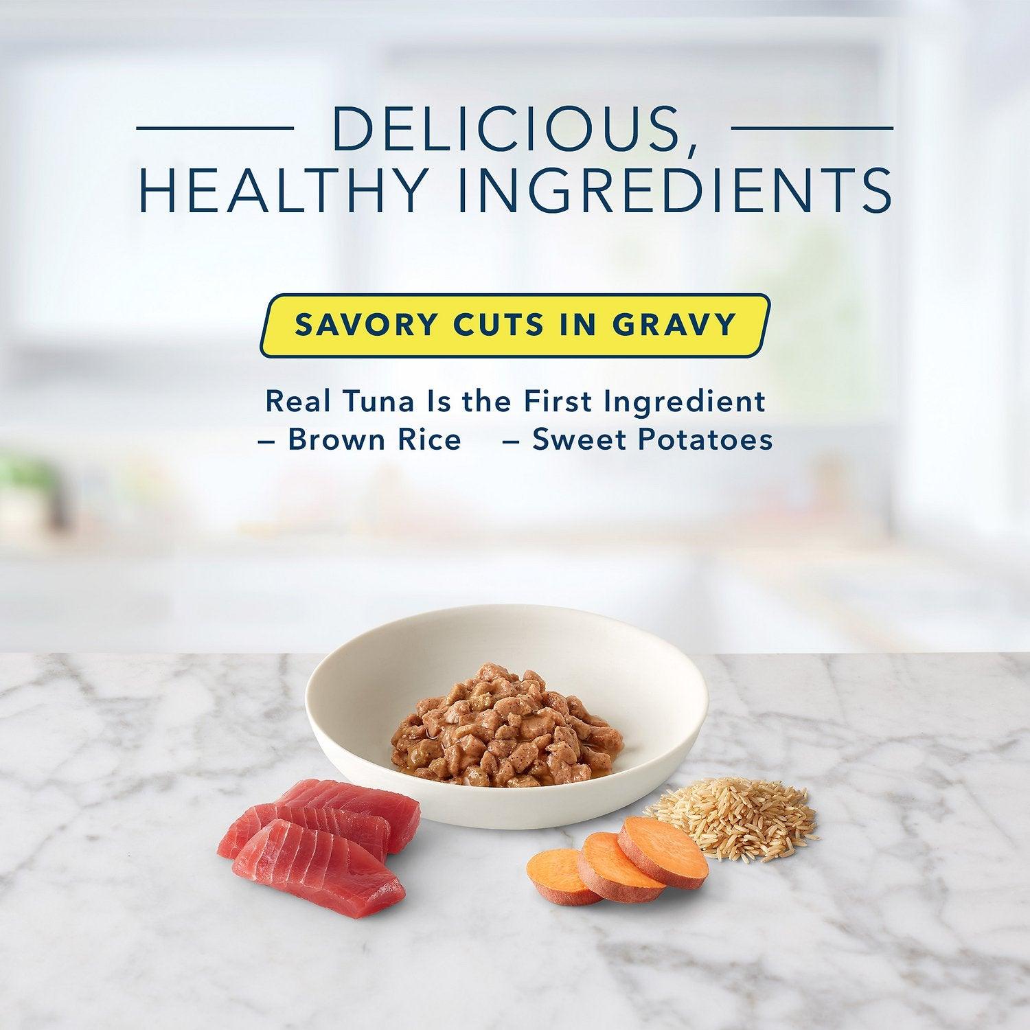 Blue Buffalo Tastefuls Spoonless Singles Adult Tuna Entree In Gravy - 74g - Canned Cat Food - Blue Buffalo - PetMax Canada