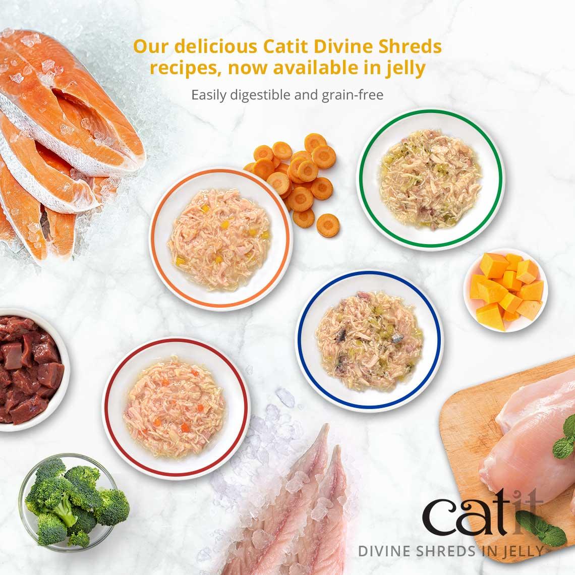 Catit Divine Shreds Chicken In Jelly Multipack - 12 x 85g - Canned Cat Food - Catit - PetMax Canada