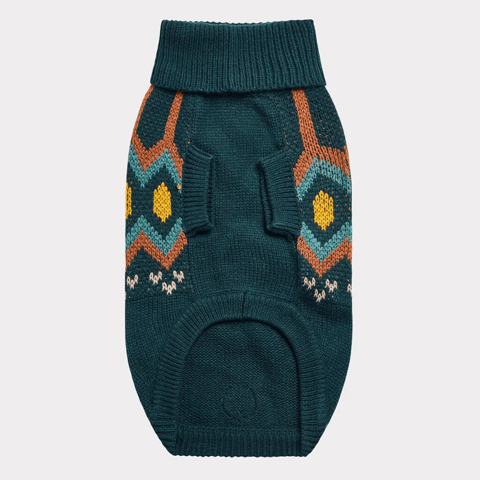 GF Pet Heritage Sweater Teal For Dogs - X-Small - Sweaters - GF Pet - PetMax Canada