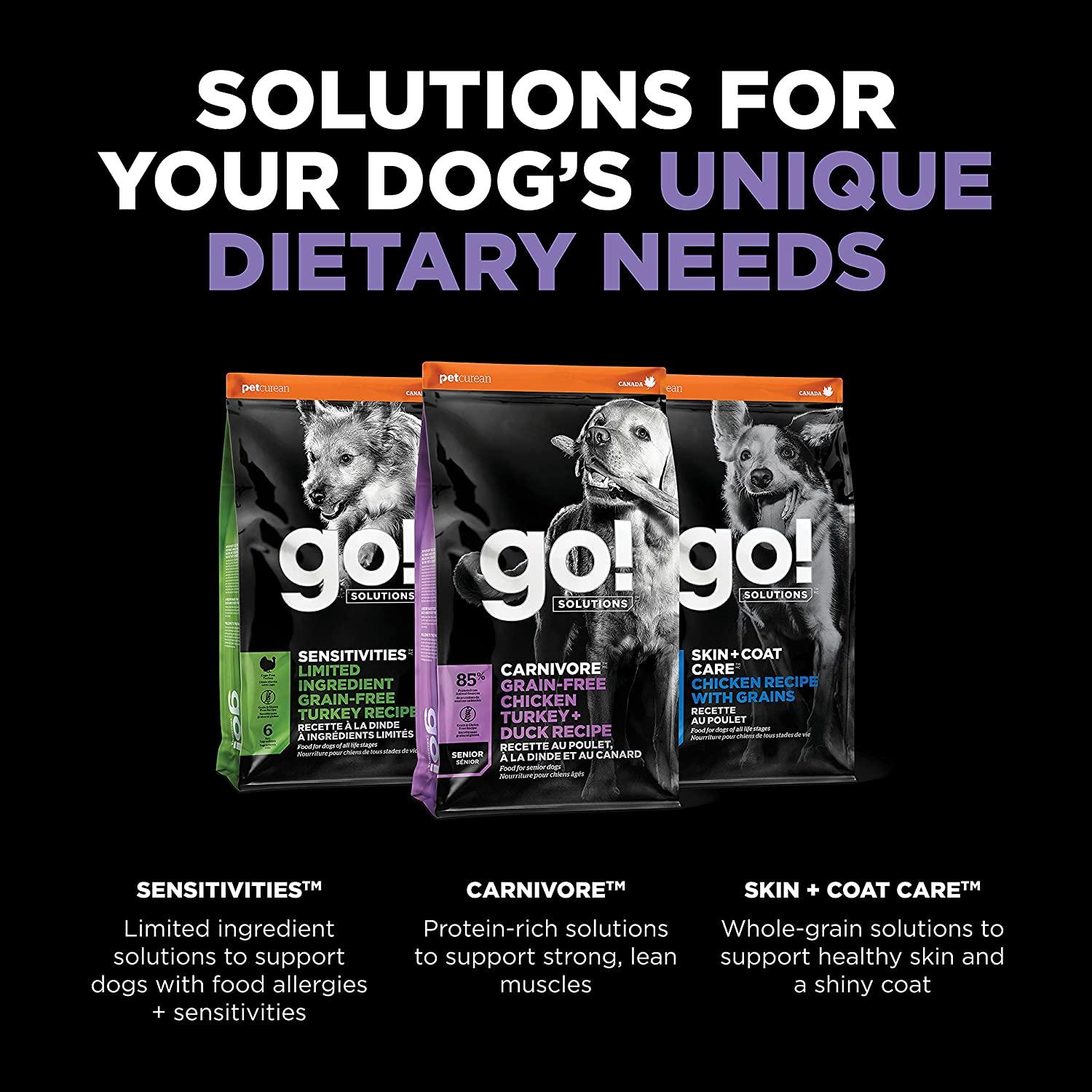 GO! CARNIVORE Grain Free Chicken, Turkey + Duck Senior Recipe for dogs - 1.59 Kg - Dog Food - Go! - PetMax Canada