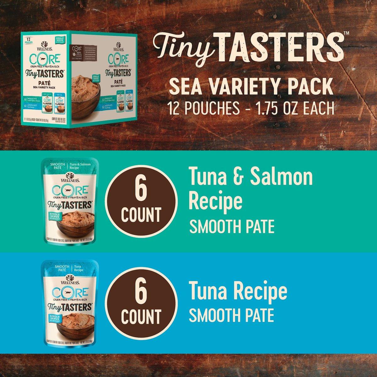 Wellness CORE Tiny Tasters Pâté Sea Variety Pack - 12 x 50g - Canned Cat Food - Wellness - PetMax Canada